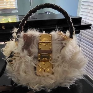 Miu Miu Pelouch Faux Fur Shoulder Bag